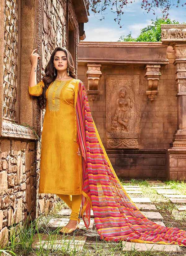 Churidar Suit can be worn at a casual occasion, a party, or a formal event, depending on the designs used to decorate the outfit. Celebrate your festive season and othe