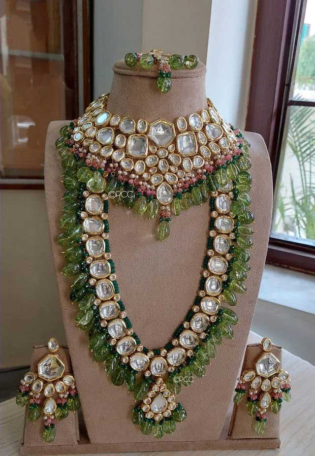 Maharani collection high quality kundan semi bridal set by zevar