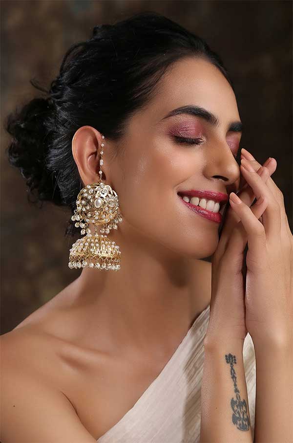 Ethnic jhumka bridal pearls