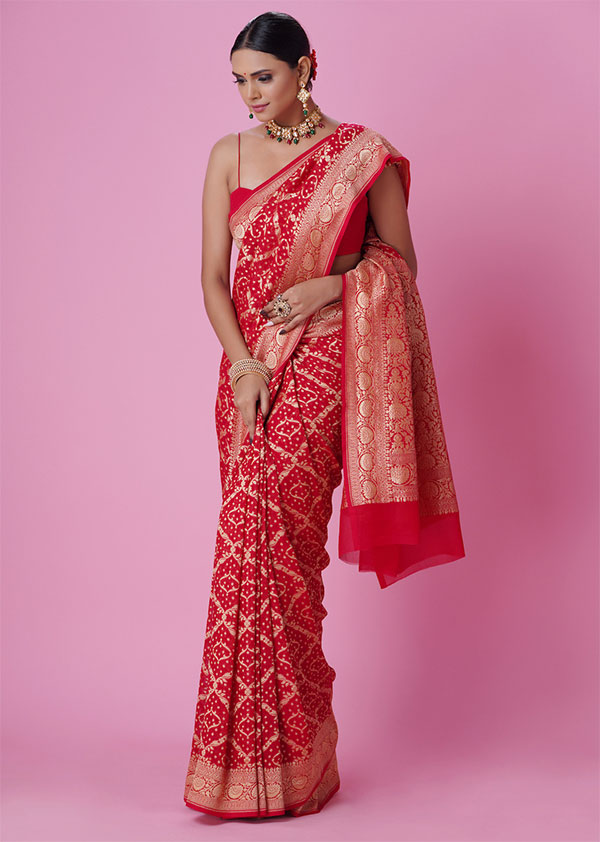 Classic Beige Embroidered Mesh Net Saree